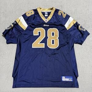 Reebok NFL St. Louis Rams Marshall Faulk #28 Jersey Blue Adult Size 52 Men’s